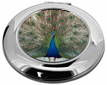 Rainbow Feathers Peacock Make-Up Round Compact Mirror