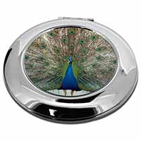 Rainbow Feathers Peacock Make-Up Round Compact Mirror