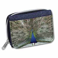 Rainbow Feathers Peacock Unisex Denim Purse Wallet