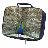 Rainbow Feathers Peacock Navy Insulated School Lunch Box/Picnic Bag