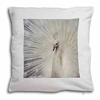 White Feathers Peacock Soft White Velvet Feel Scatter Cushion