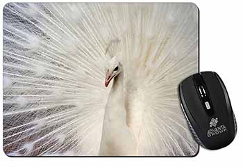 White Feathers Peacock Computer Mouse Mat