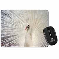 White Feathers Peacock Computer Mouse Mat