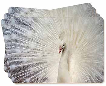 White Feathers Peacock Picture Placemats in Gift Box