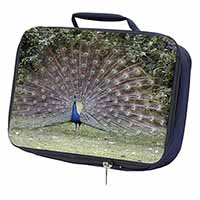 Colourful Peacock Navy Insulated School Lunch Box/Picnic Bag
