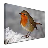 Robin on Snow Wall Canvas X-Large 30"x20" Wall Art Print