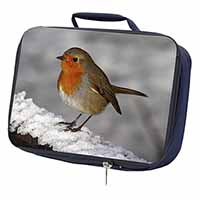 Robin on Snow Wall Navy Insulated School Lunch Box/Picnic Bag