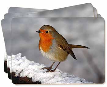 Robin on Snow Wall Picture Placemats in Gift Box