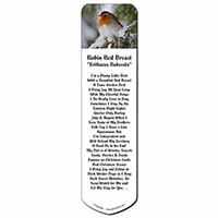 Robin Red Breast in Snow Tree Bookmark, Book mark, Printed full colour