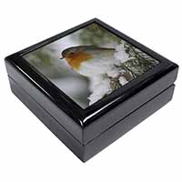 Robin Red Breast in Snow Tree Keepsake/Jewellery Box