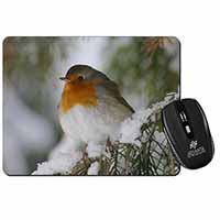 Robin Red Breast in Snow Tree Computer Mouse Mat