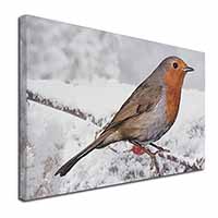 Winter Robin on Snow Branch Canvas X-Large 30"x20" Wall Art Print