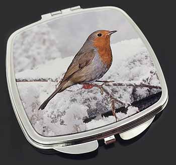 Winter Robin on Snow Branch Make-Up Compact Mirror