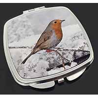 Winter Robin on Snow Branch Make-Up Compact Mirror