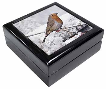 Winter Robin on Snow Branch Keepsake/Jewellery Box