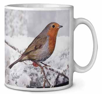Winter Robin on Snow Branch Ceramic 10oz Coffee Mug/Tea Cup