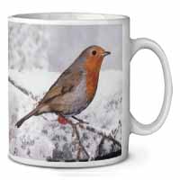 Winter Robin on Snow Branch Ceramic 10oz Coffee Mug/Tea Cup