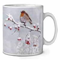 Robin on Snow Berries Branch Ceramic 10oz Coffee Mug/Tea Cup