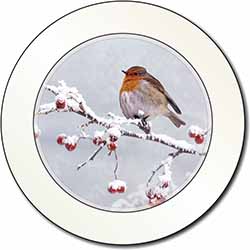 Robin on Snow Berries Branch Car or Van Permit Holder/Tax Disc Holder