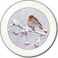 Robin on Snow Berries Branch Car or Van Permit Holder/Tax Disc Holder