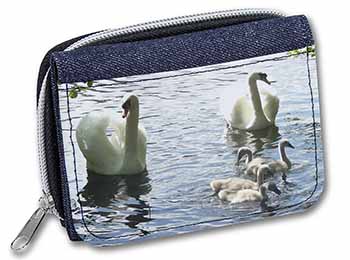 Swans and Ducks Unisex Denim Purse Wallet