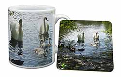 Swans and Ducks Mug and Coaster Set