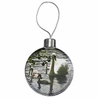 Swans and Baby Cygnets Christmas Bauble