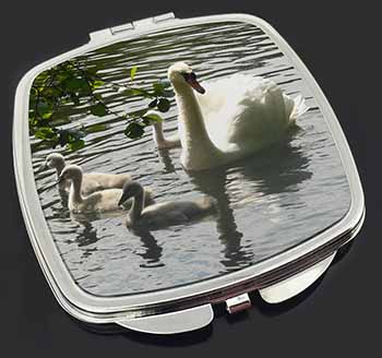 Swans and Baby Cygnets Make-Up Compact Mirror