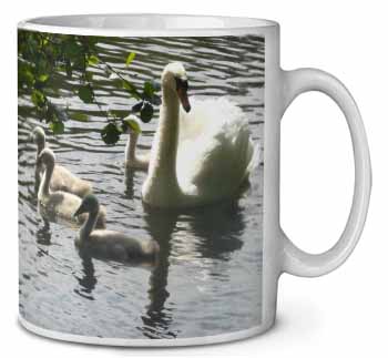 Swans and Baby Cygnets Ceramic 10oz Coffee Mug/Tea Cup
