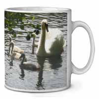 Swans and Baby Cygnets Ceramic 10oz Coffee Mug/Tea Cup