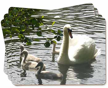 Swans and Baby Cygnets Picture Placemats in Gift Box