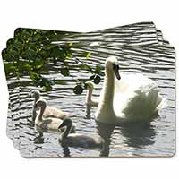 Swans and Baby Cygnets Picture Placemats in Gift Box