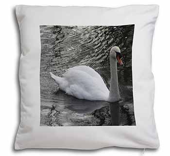 Beautiful Swan Soft White Velvet Feel Scatter Cushion