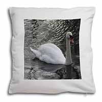 Beautiful Swan Soft White Velvet Feel Scatter Cushion
