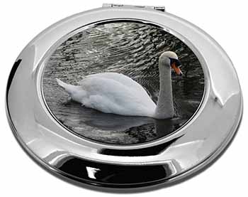 Beautiful Swan Make-Up Round Compact Mirror