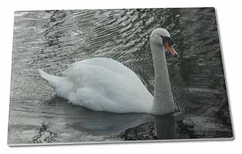 Large Glass Cutting Chopping Board Beautiful Swan