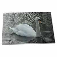 Large Glass Cutting Chopping Board Beautiful Swan