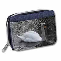 Beautiful Swan Unisex Denim Purse Wallet