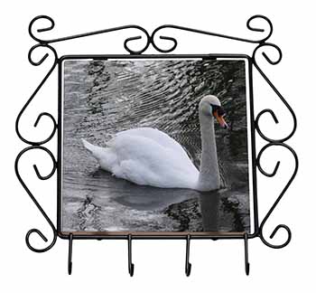 Beautiful Swan Wrought Iron Key Holder Hooks