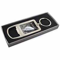 Beautiful Swan Chrome Metal Bottle Opener Keyring in Box