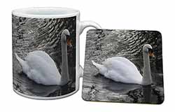 Beautiful Swan Mug and Coaster Set