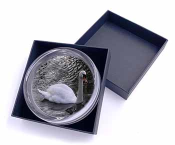 Beautiful Swan Glass Paperweight in Gift Box
