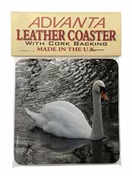 Beautiful Swan Single Leather Photo Coaster