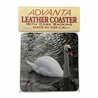 Beautiful Swan Single Leather Photo Coaster