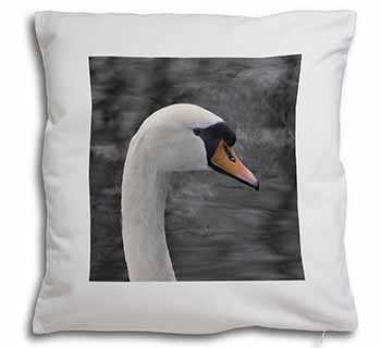 Face of a Swan Soft White Velvet Feel Scatter Cushion