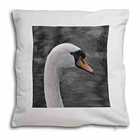 Face of a Swan Soft White Velvet Feel Scatter Cushion