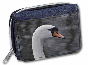 Face of a Swan Unisex Denim Purse Wallet