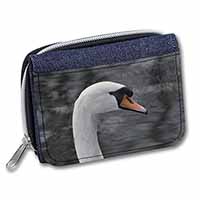 Face of a Swan Unisex Denim Purse Wallet