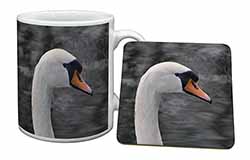 Face of a Swan Mug and Coaster Set
