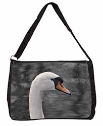 Face of a Swan Large Black Laptop Shoulder Bag School/College